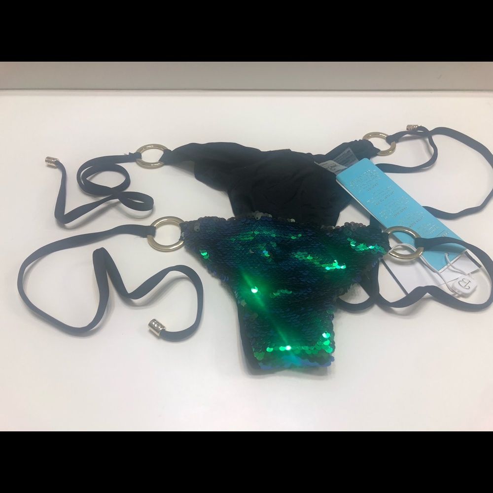 Beach Bunny blue ombré sequins siren song green S